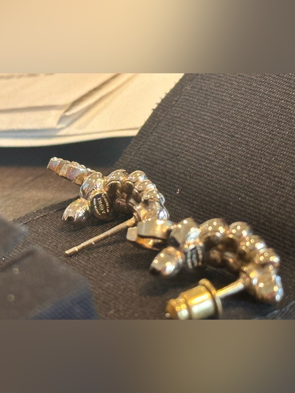 CHANEL Crystal CC Leaf Stud Earrings - Picture 5 of 6